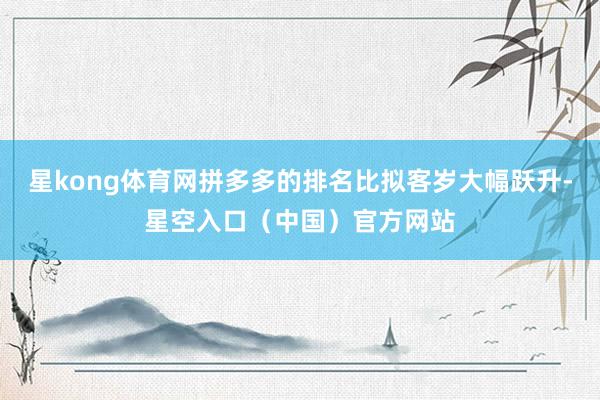 星kong体育网拼多多的排名比拟客岁大幅跃升-星空入口（中国）官方网站