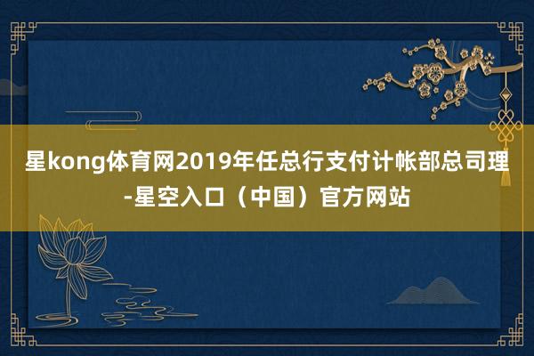 星kong体育网2019年任总行支付计帐部总司理-星空入口(中国)官方网站