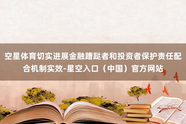 空星体育切实进展金融蹧跶者和投资者保护责任配合机制实效-星空入口(中国)官方网站