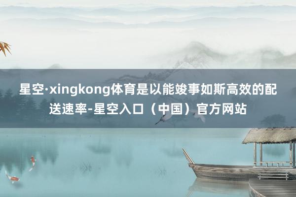 星空·xingkong体育是以能竣事如斯高效的配送速率-星空入口（中国）官方网站